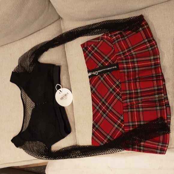 Halloween - Wet Seal plaid school girl skirt size Medium - Picture 3 of 3